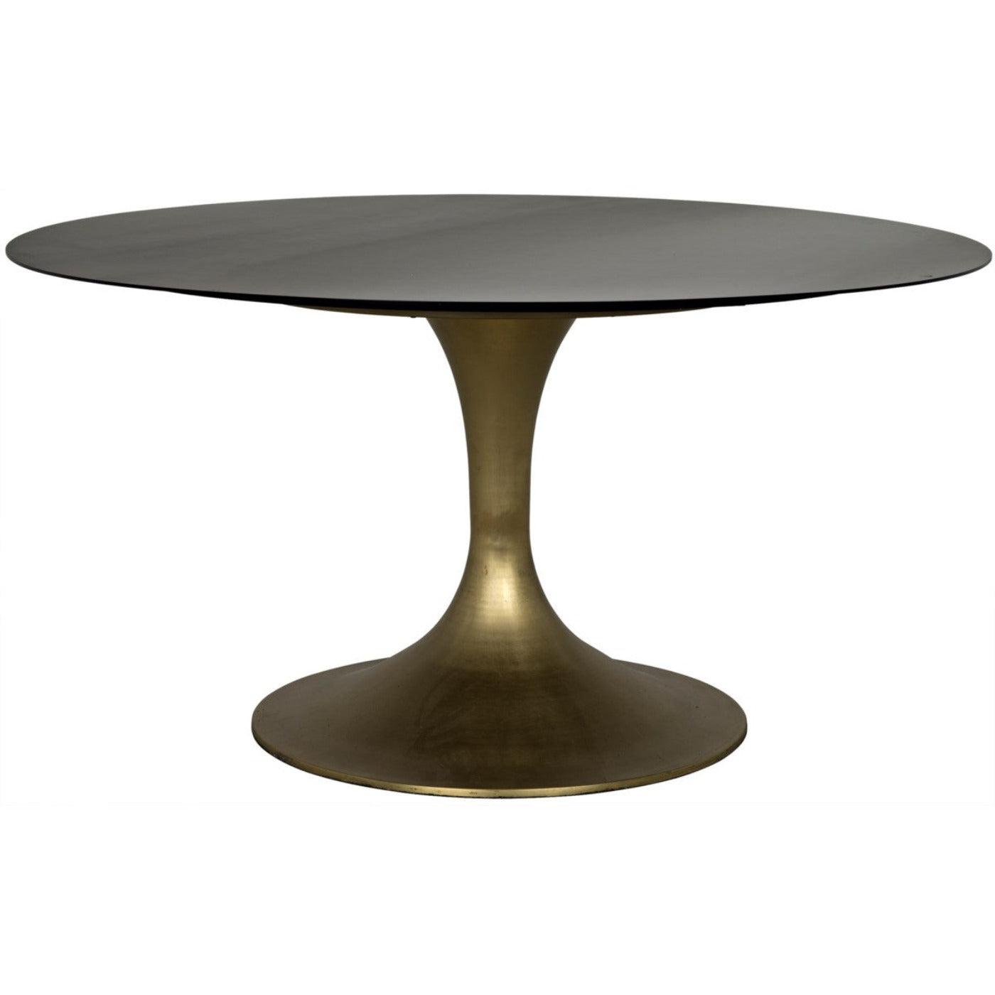 Noir Furniture Herno Table, Metal w/Brass Finished Base-Noir Furniture-Blue Hand Home