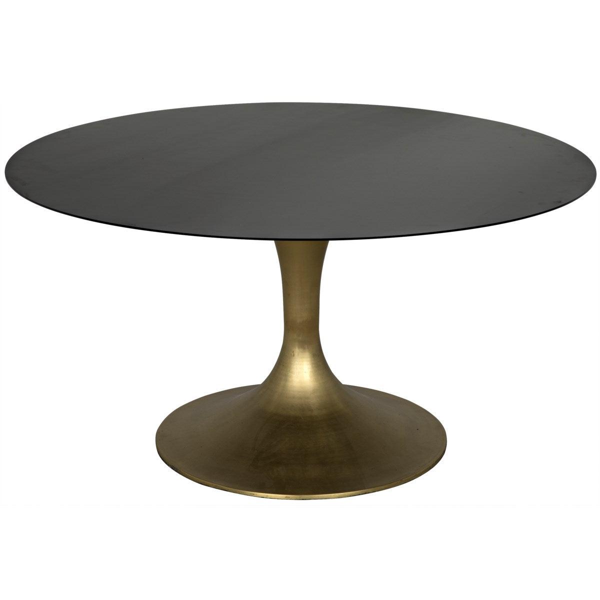 Noir Furniture Herno Table, Metal w/Brass Finished Base-Noir Furniture-Blue Hand Home
