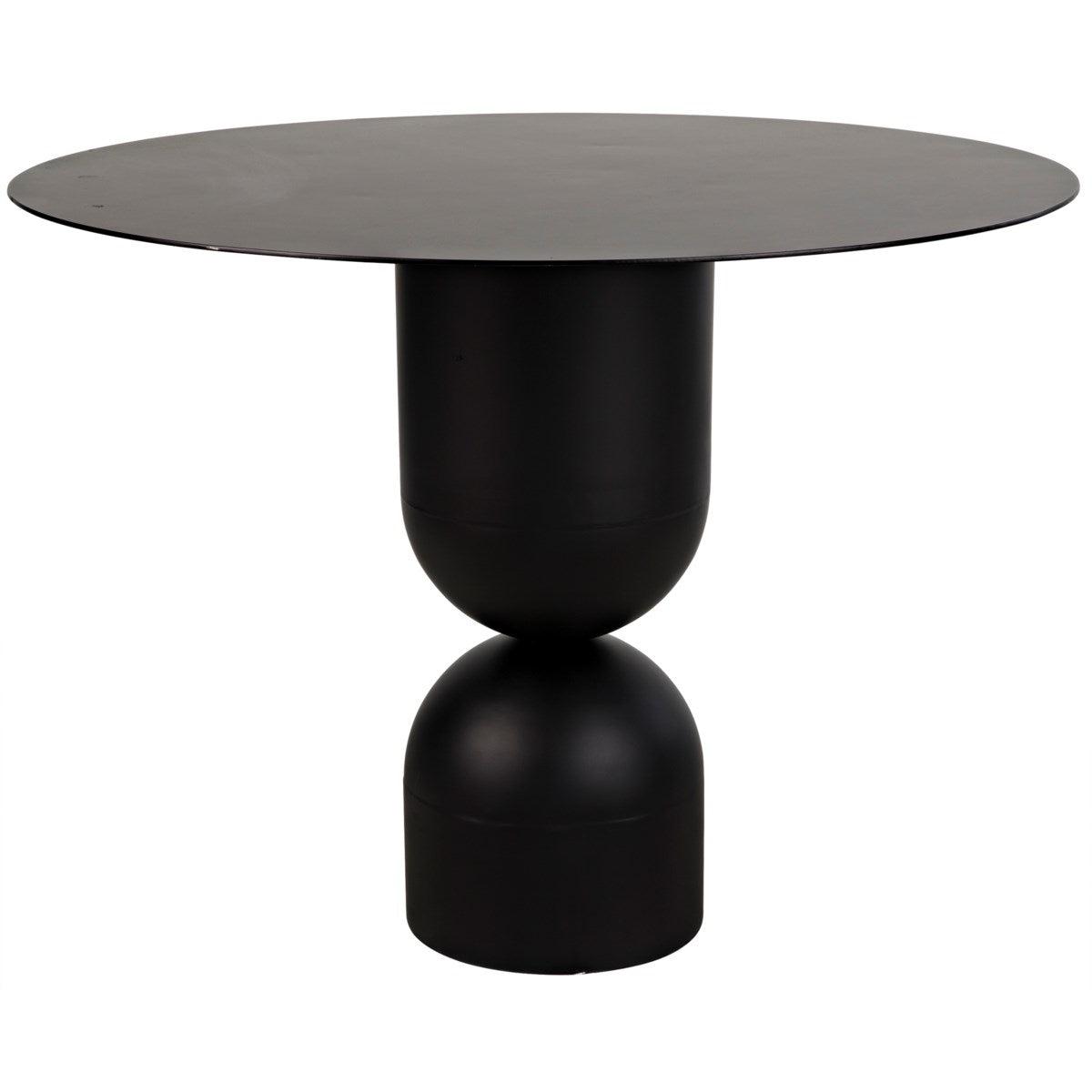 Noir Wanda Dining Table, Black Metal-Noir Furniture-Blue Hand Home