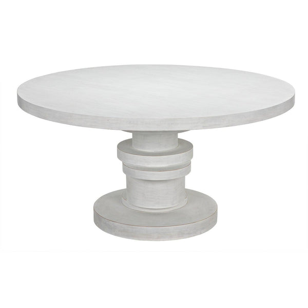 Noir Hugo Dining Table 60", White Wash-Noir Furniture-Blue Hand Home