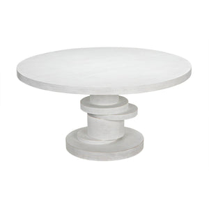 Noir Hugo Dining Table 60", White Wash-Noir Furniture-Blue Hand Home