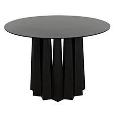 Noir Column Dining Table, Black Steel-Noir Furniture-Blue Hand Home