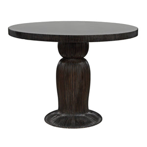 Noir Portobello Dining Table, Hand Rubbed Black with Light Brown Trim-Noir Furniture-Blue Hand Home