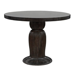 Noir Portobello Dining Table, Hand Rubbed Black with Light Brown Trim-Noir Furniture-Blue Hand Home