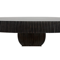 Noir Portobello Dining Table, Hand Rubbed Black with Light Brown Trim-Noir Furniture-Blue Hand Home