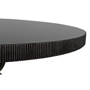 Noir Portobello Dining Table, Hand Rubbed Black with Light Brown Trim-Noir Furniture-Blue Hand Home