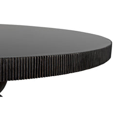 Noir Portobello Dining Table, Hand Rubbed Black with Light Brown Trim-Noir Furniture-Blue Hand Home