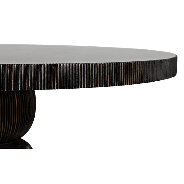 Noir Portobello Dining Table, Hand Rubbed Black with Light Brown Trim-Noir Furniture-Blue Hand Home