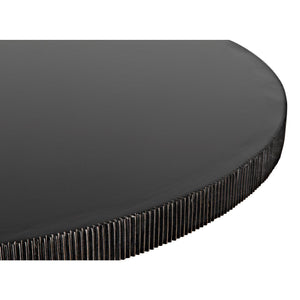 Noir Portobello Dining Table, Hand Rubbed Black with Light Brown Trim-Noir Furniture-Blue Hand Home