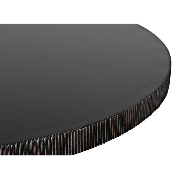 Noir Portobello Dining Table, Hand Rubbed Black with Light Brown Trim-Noir Furniture-Blue Hand Home