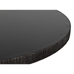 Noir Portobello Dining Table, Hand Rubbed Black with Light Brown Trim-Noir Furniture-Blue Hand Home