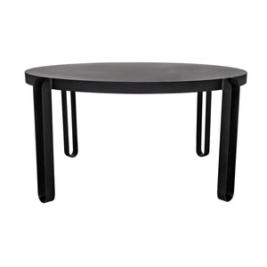 Noir Marcellus Dining Table, 63", Black Metal-Noir Furniture-Blue Hand Home
