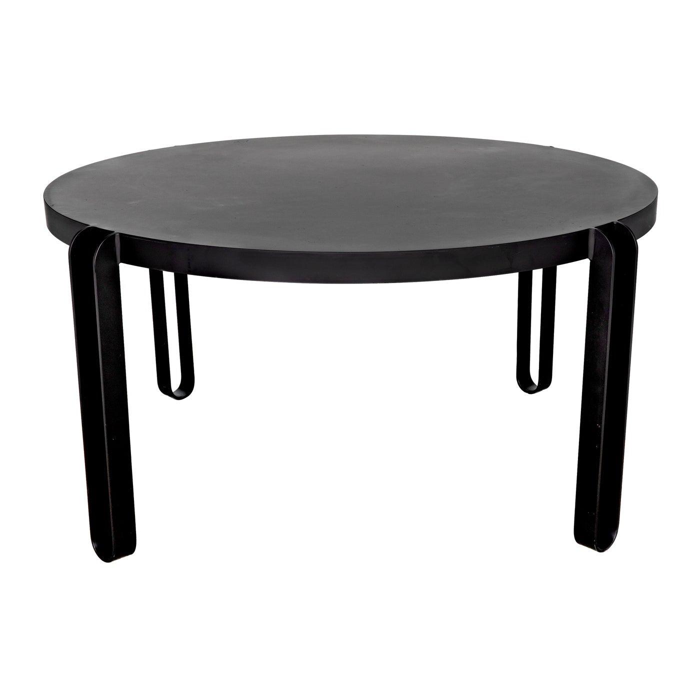 Noir Marcellus Dining Table, 63", Black Metal-Noir Furniture-Blue Hand Home