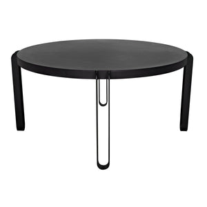 Noir Marcellus Dining Table, 63", Black Metal-Noir Furniture-Blue Hand Home