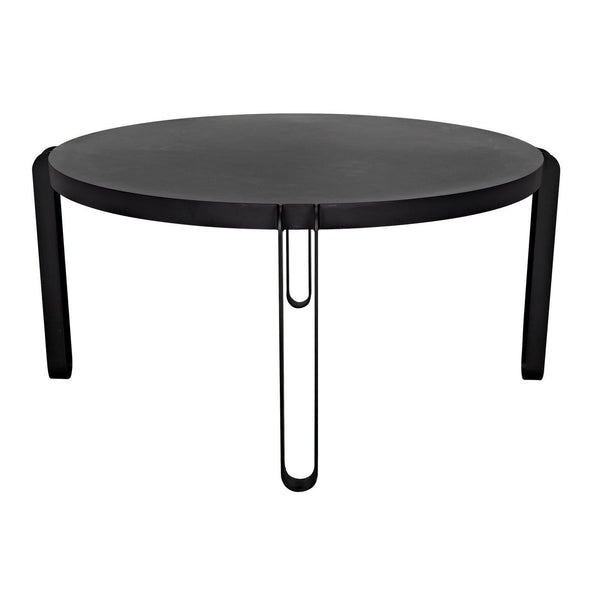 Noir Marcellus Dining Table, 63", Black Metal-Noir Furniture-Blue Hand Home