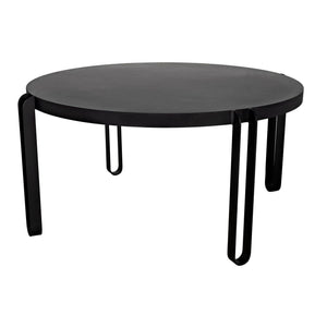 Noir Marcellus Dining Table, 63", Black Metal-Noir Furniture-Blue Hand Home