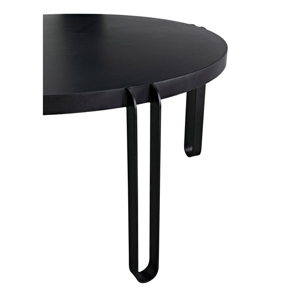 Noir Marcellus Dining Table, 63", Black Metal-Noir Furniture-Blue Hand Home