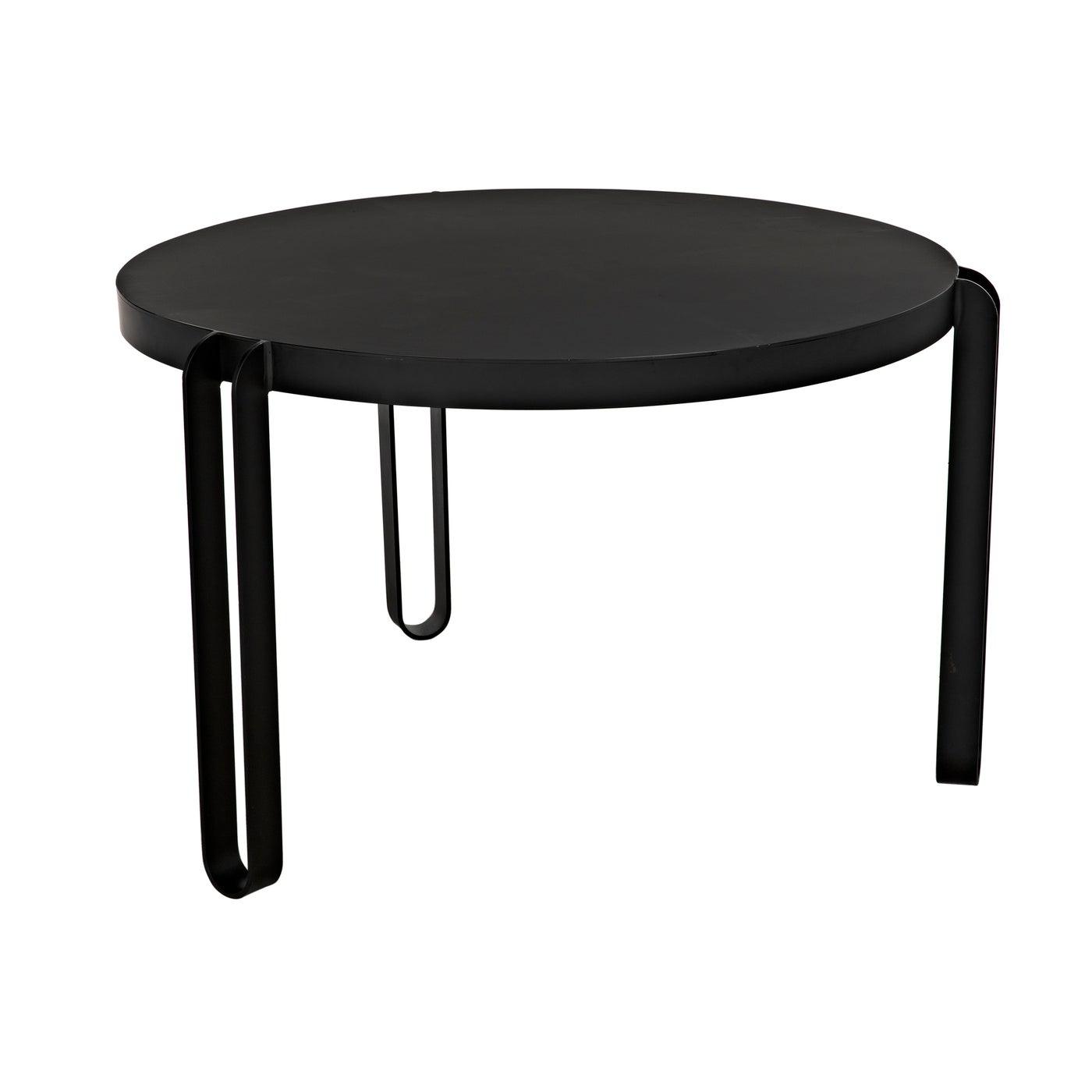 Noir Marcellus Dining Table, 49", Black Metal-Noir Furniture-Blue Hand Home