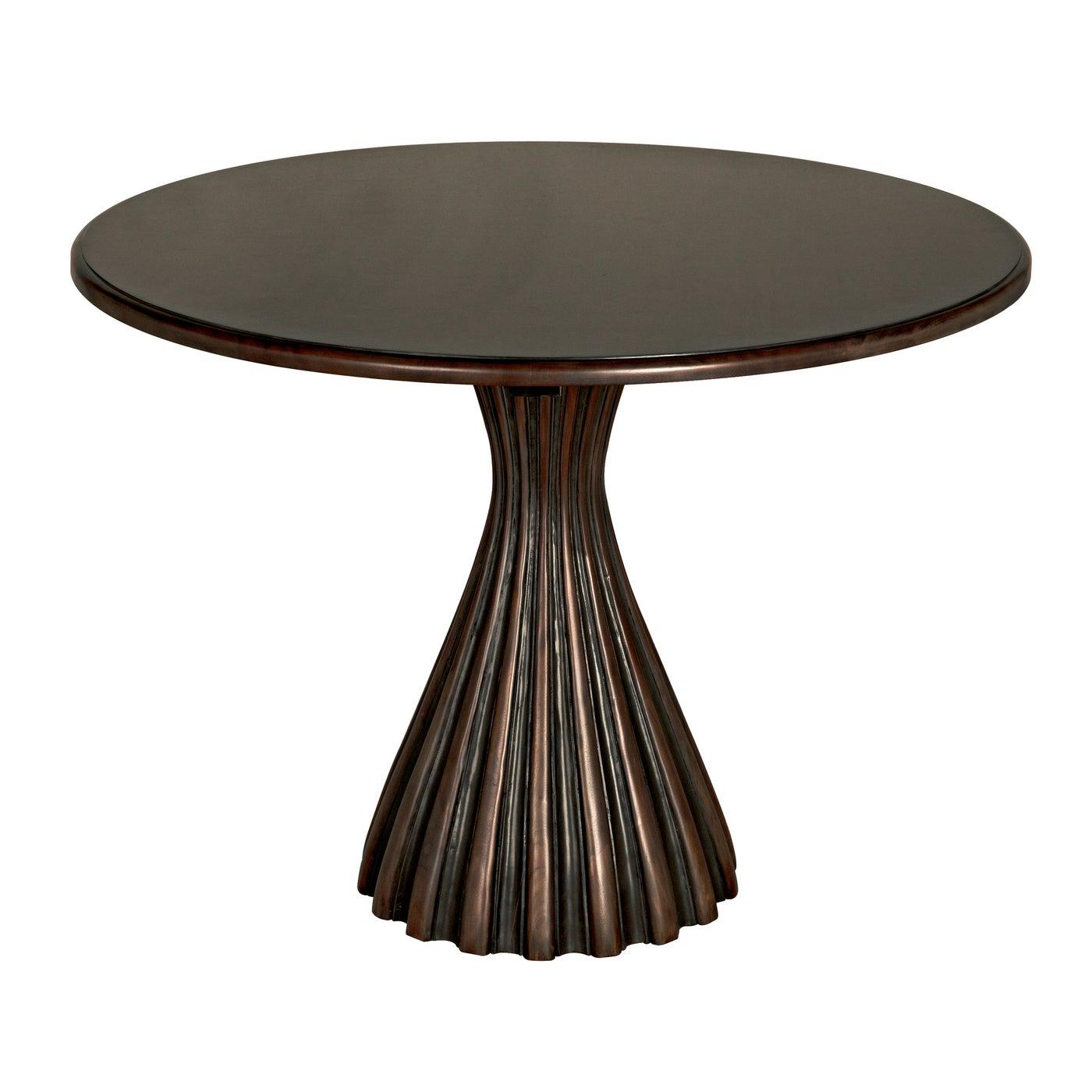 Noir Osiris Dining Table, Pale Rubbed with Light Brown Trim-Noir Furniture-Blue Hand Home