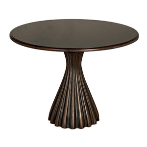 Osiris Dining Table, Pale Rubbed with Light Brown Trim-Noir Furniture-Blue Hand Home