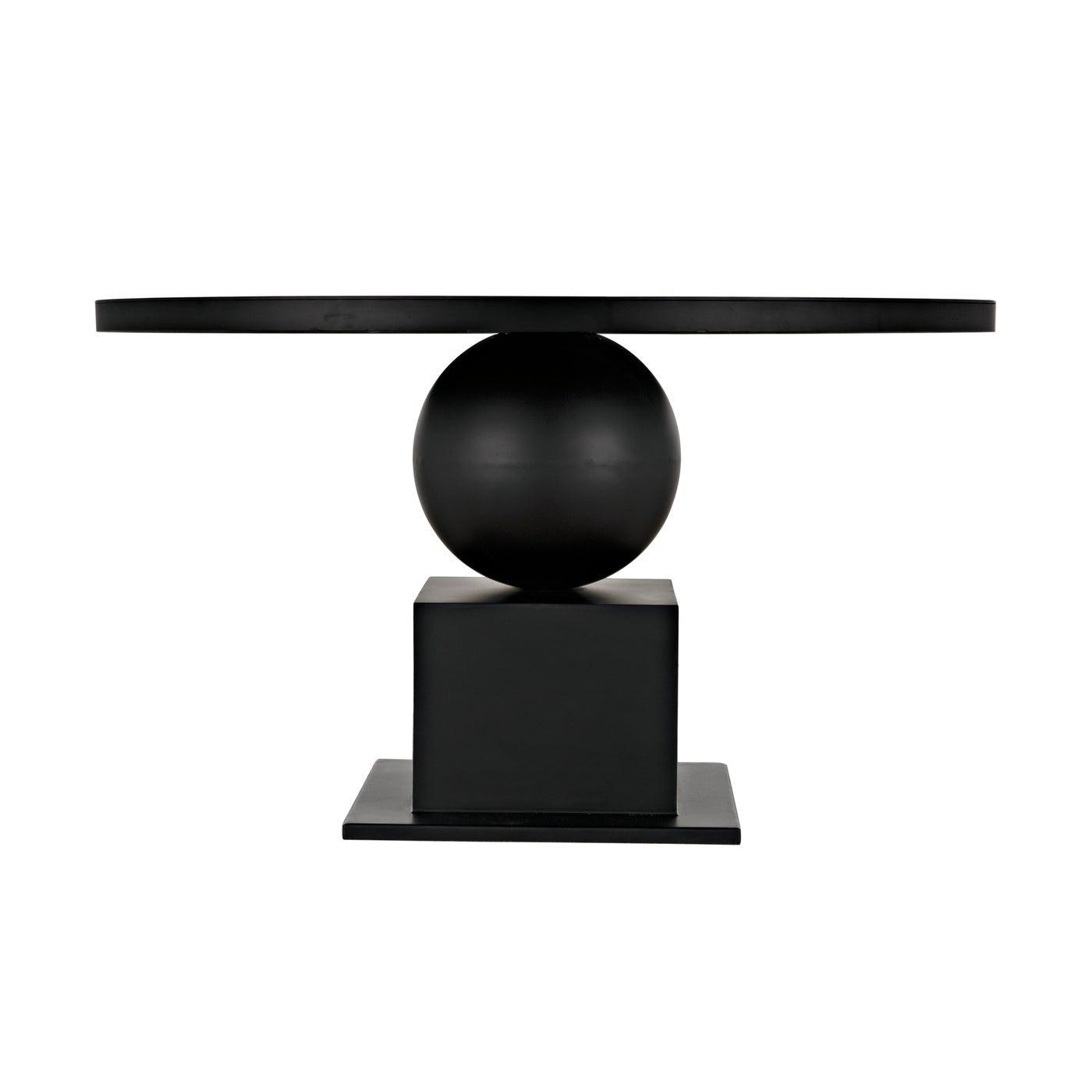 Noir Emira Dining Table, Black Metal-Noir Furniture-Blue Hand Home