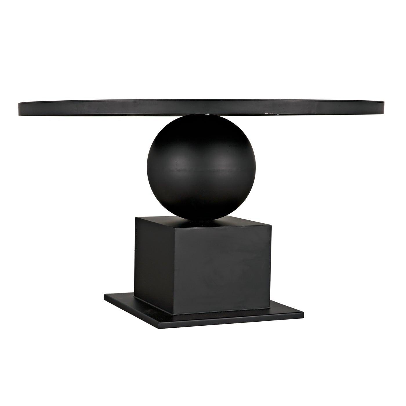 Noir Emira Dining Table, Black Metal-Noir Furniture-Blue Hand Home