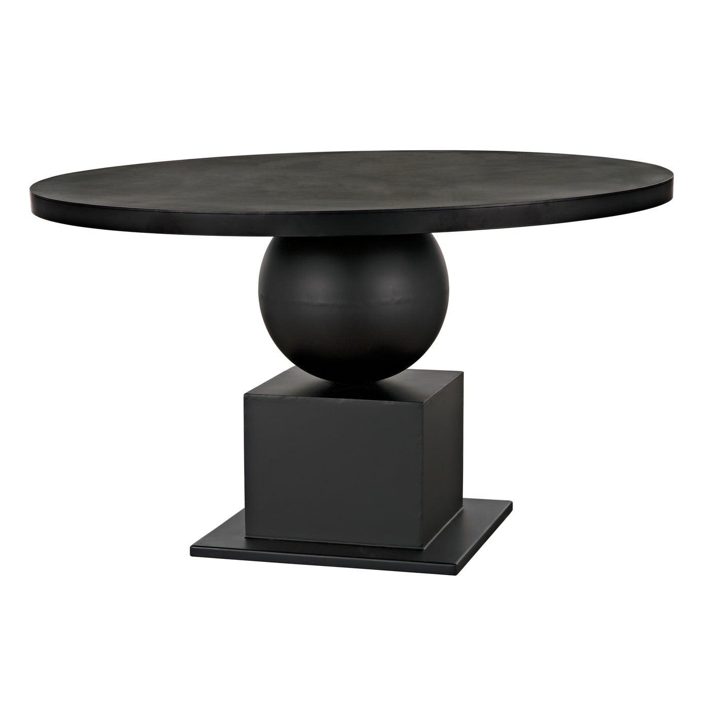 Noir Emira Dining Table, Black Metal-Noir Furniture-Blue Hand Home