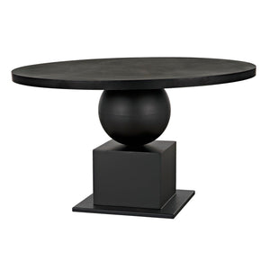 Noir Emira Dining Table, Black Metal-Noir Furniture-Blue Hand Home