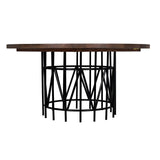 Silberman Dining Table, Dark Walnut W/Black Steel Base-Noir Furniture-Blue Hand Home