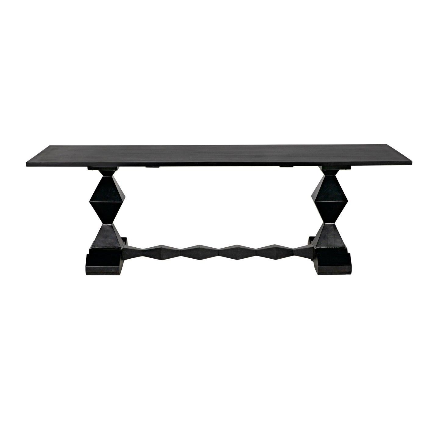 Madeira Dining Table, Hand Rubbed Black-Noir Furniture-Blue Hand Home