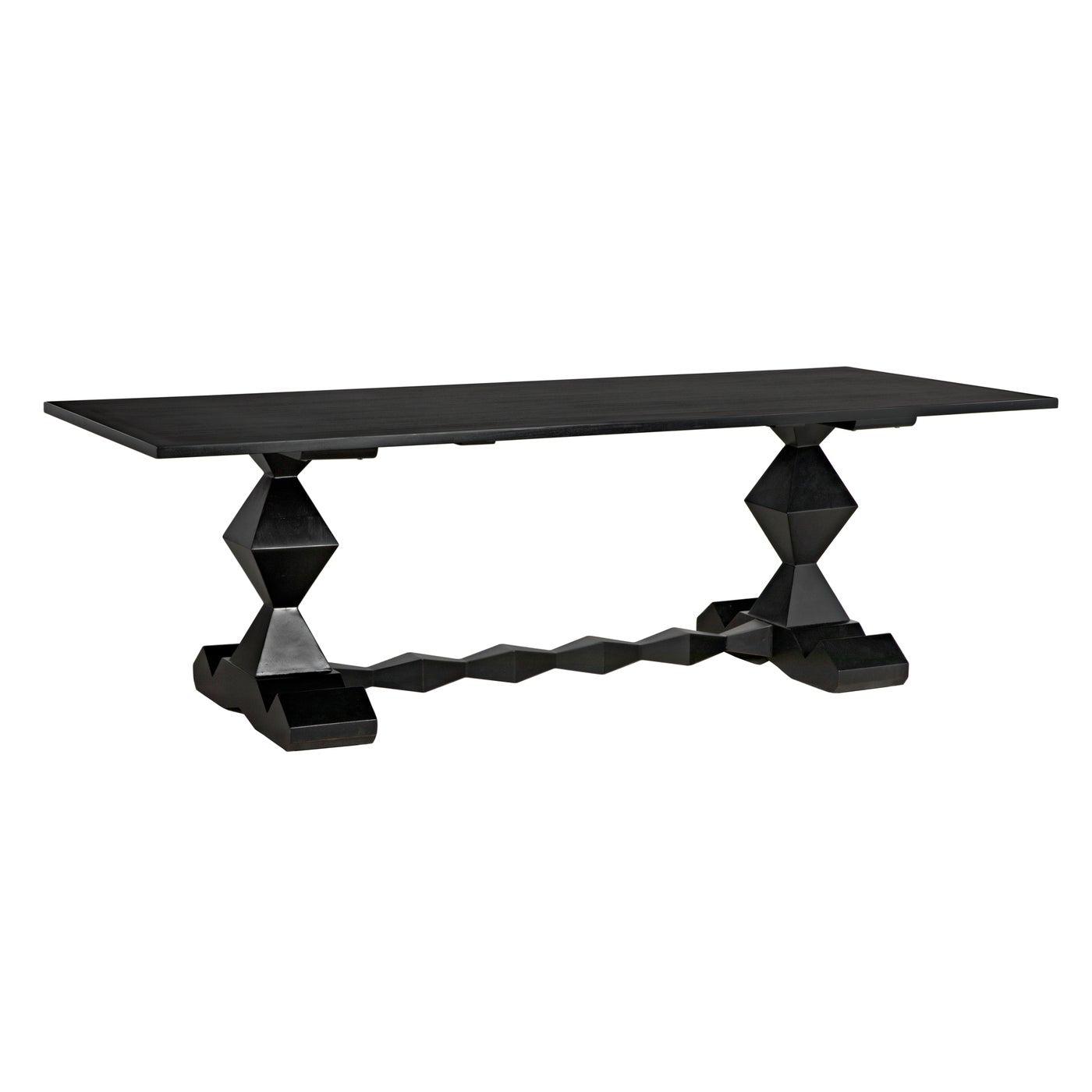 Madeira Dining Table, Hand Rubbed Black-Noir Furniture-Blue Hand Home