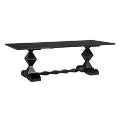 Madeira Dining Table, Hand Rubbed Black