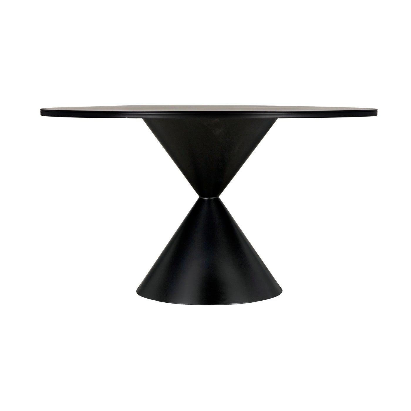 Hourglass Dining Table, Black Steel