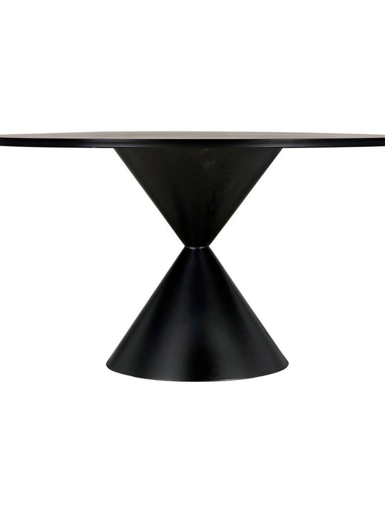 Hourglass Dining Table, Black Steel