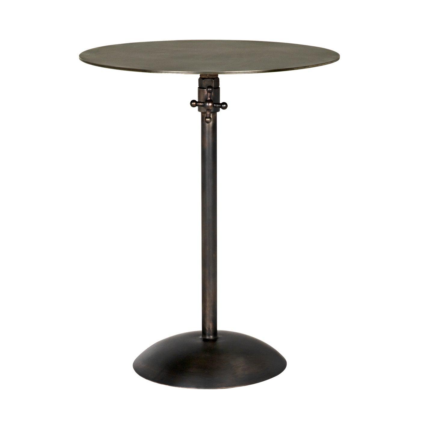 Noir Felix Side Table, Gun Metal Finish-Noir Furniture-Blue Hand Home