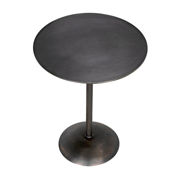 Noir Felix Side Table, Gun Metal Finish-Noir Furniture-Blue Hand Home
