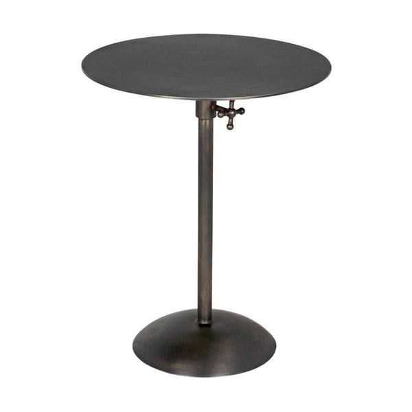 Noir Felix Side Table, Gun Metal Finish-Noir Furniture-Blue Hand Home