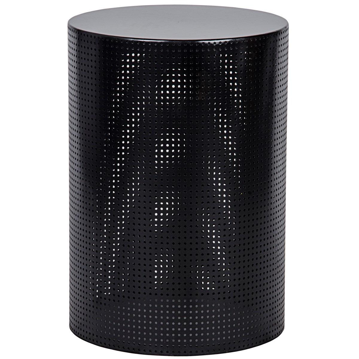 Noir Furniture Dixon Side Table, Black Metal, Large-Noir Furniture-Blue Hand Home