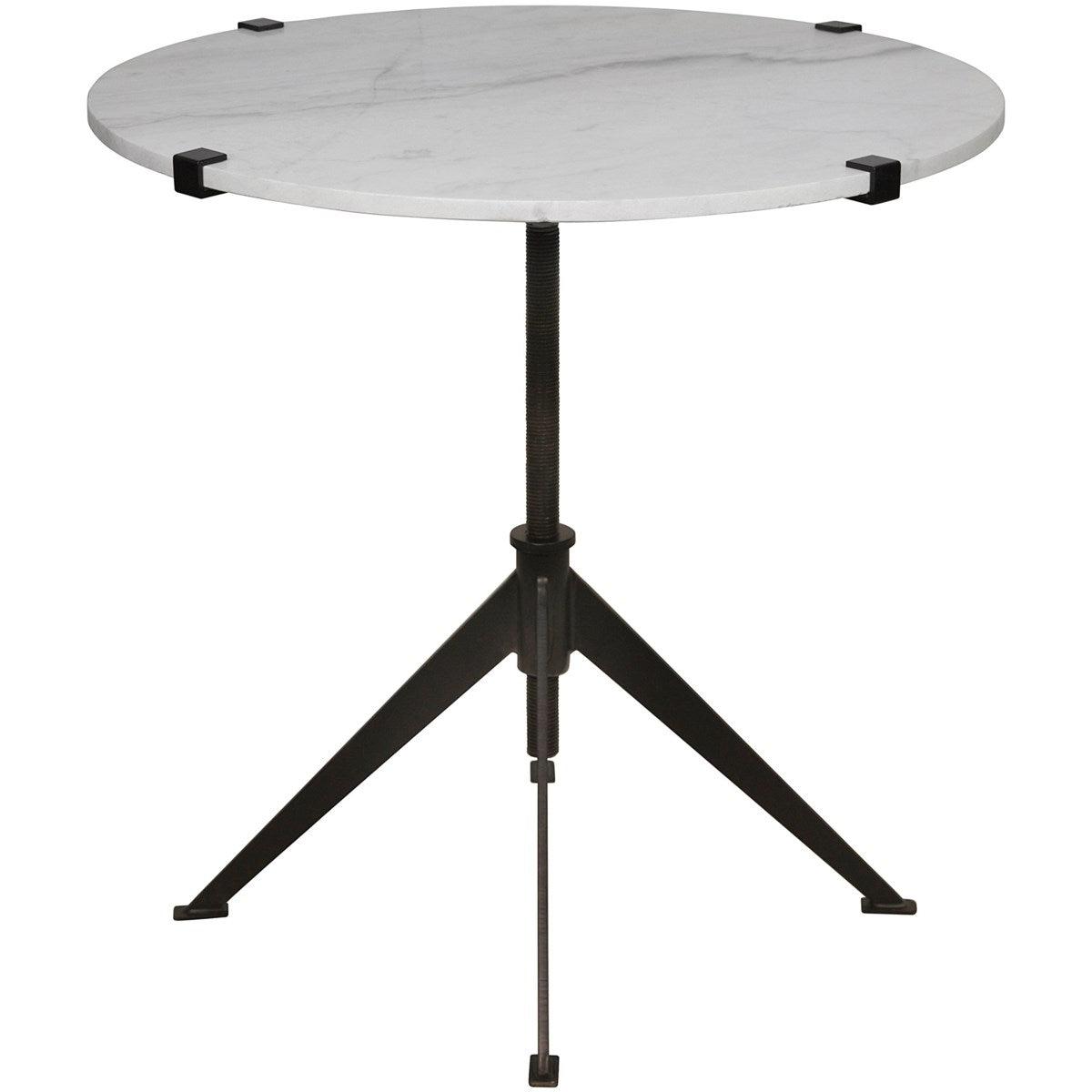 Noir Furniture Edith Adjustable Side Table, Black Metal, Large-Noir Furniture-Blue Hand Home