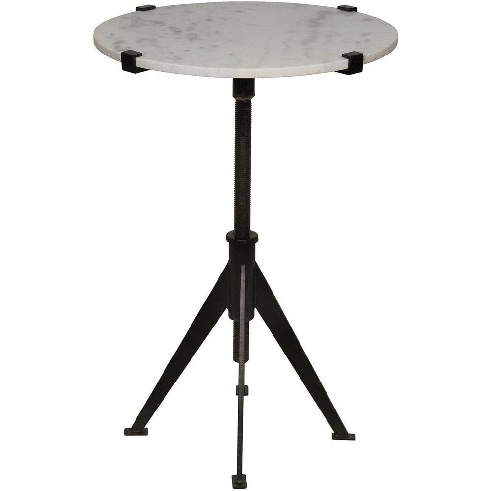 Noir Furniture Edith Adjustable Side Table, Black Metal, Small-Noir Furniture-Blue Hand Home