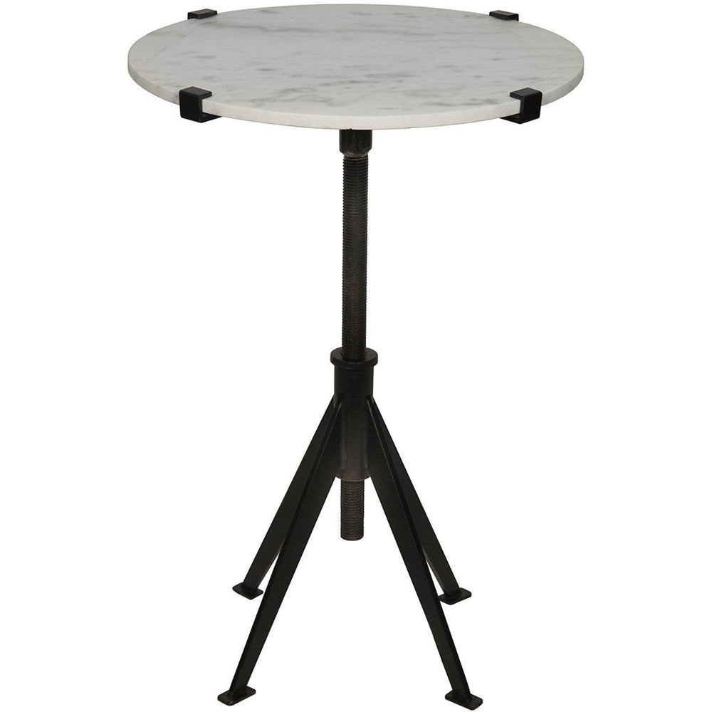 Noir Furniture Edith Adjustable Side Table, Black Metal, Small-Noir Furniture-Blue Hand Home
