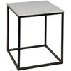 Noir Furniture Manning Side Table, Black Metal with Quartz Top, Large-Noir Furniture-Blue Hand Home