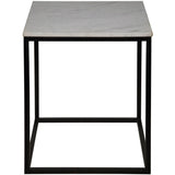 Noir Furniture Manning Side Table, Black Metal with Quartz Top, Large-Noir Furniture-Blue Hand Home