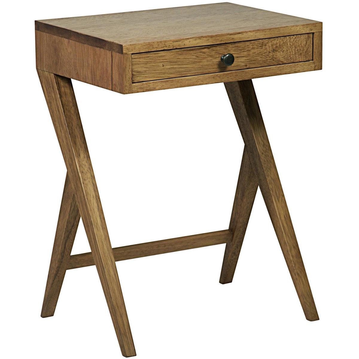 Peter Side Table, Dark Walnut Blue Hand Home