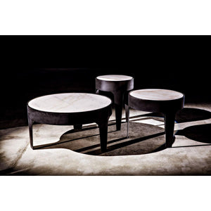 Noir Furniture Cylinder Side Table, Black Metal, Small-Noir Furniture-Blue Hand Home