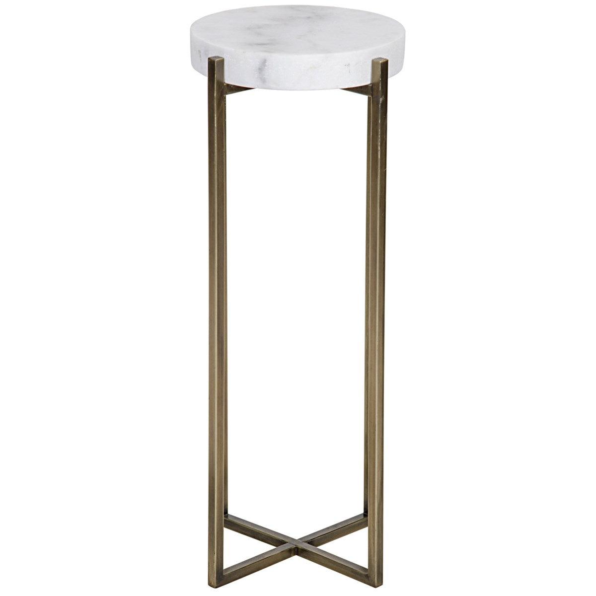 Noir Furniture Soho Side Table, Antique Brass, Metal and Quartz-Noir Furniture-Blue Hand Home