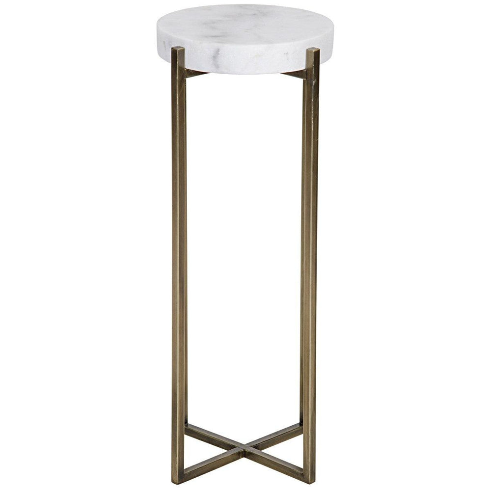 Noir Furniture Soho Side Table, Antique Brass, Metal and Quartz-Noir Furniture-Blue Hand Home
