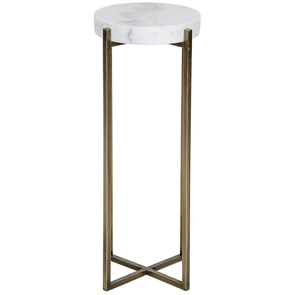Noir Furniture Soho Side Table, Antique Brass, Metal and Quartz-Noir Furniture-Blue Hand Home
