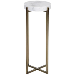 Noir Furniture Soho Side Table, Antique Brass, Metal and Quartz-Noir Furniture-Blue Hand Home