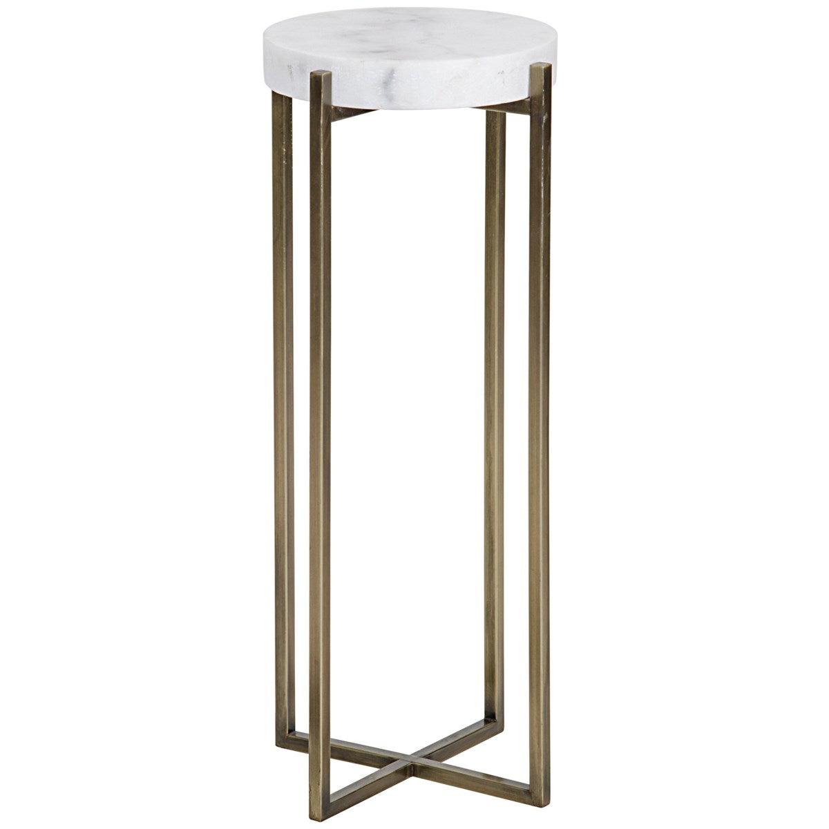 Noir Furniture Soho Side Table, Antique Brass, Metal and Quartz-Noir Furniture-Blue Hand Home